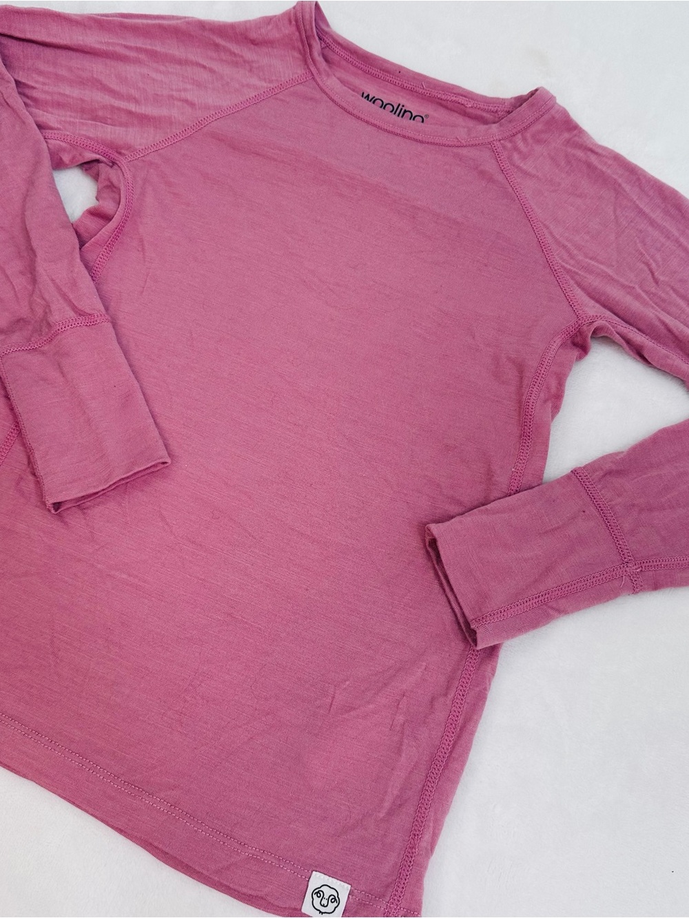 Woolino Base Layer Merino Wool Long Sleeve Top in Dusty Pink